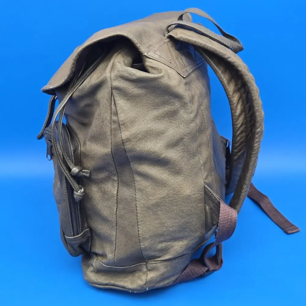 Capcom Vintage Style Soft Brown Backpack 14x14 Rucksack Bag Leather-Look